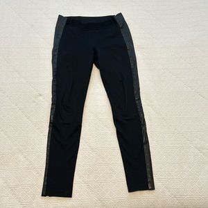 Rag & Bone Black Leather Tuxedo Stripe Leggings - Size 6